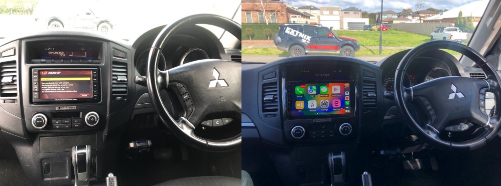 Extnix Premium Mitsubishi PAJERO Apple CarPlay Android Auto Infotainment System Rockford Compatible